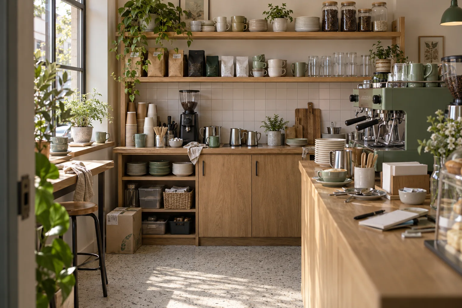 Generated illustration: Everyday café, starting condition