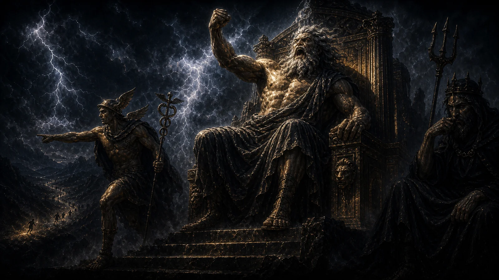 Zeus raging on Olympus